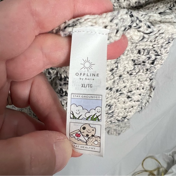 Aerie Offline Chillside Knit Slouchy Oversized Pullover Turtleneck Sweater XL - Picture 9 of 15